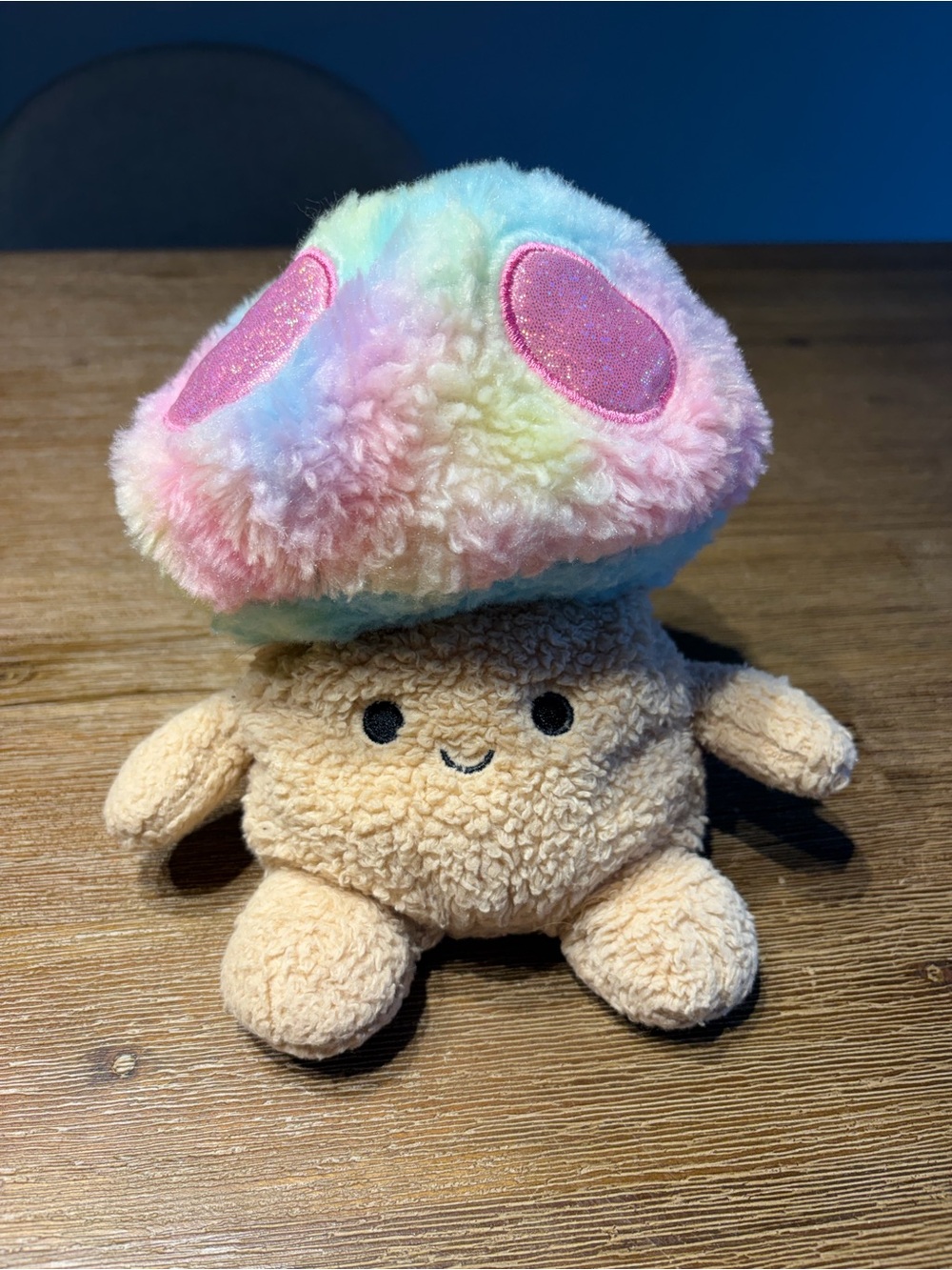 BUM BUMZ - Mateo Mushroom - Stuffed Toy - Rainbow Cap, Beige Body!